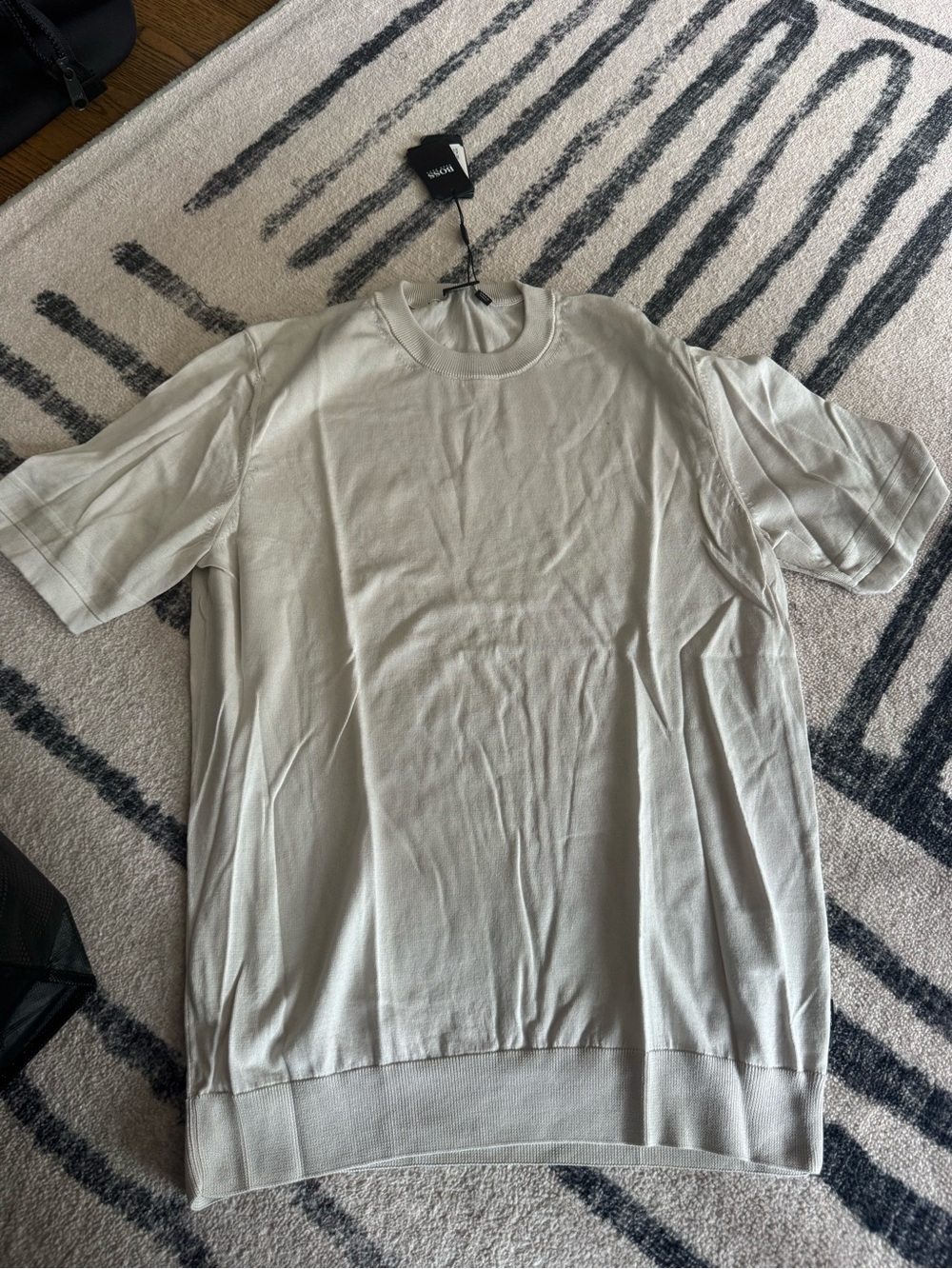 BCBG Men's Short Sleeve Crewneck Shirt - Light Gray